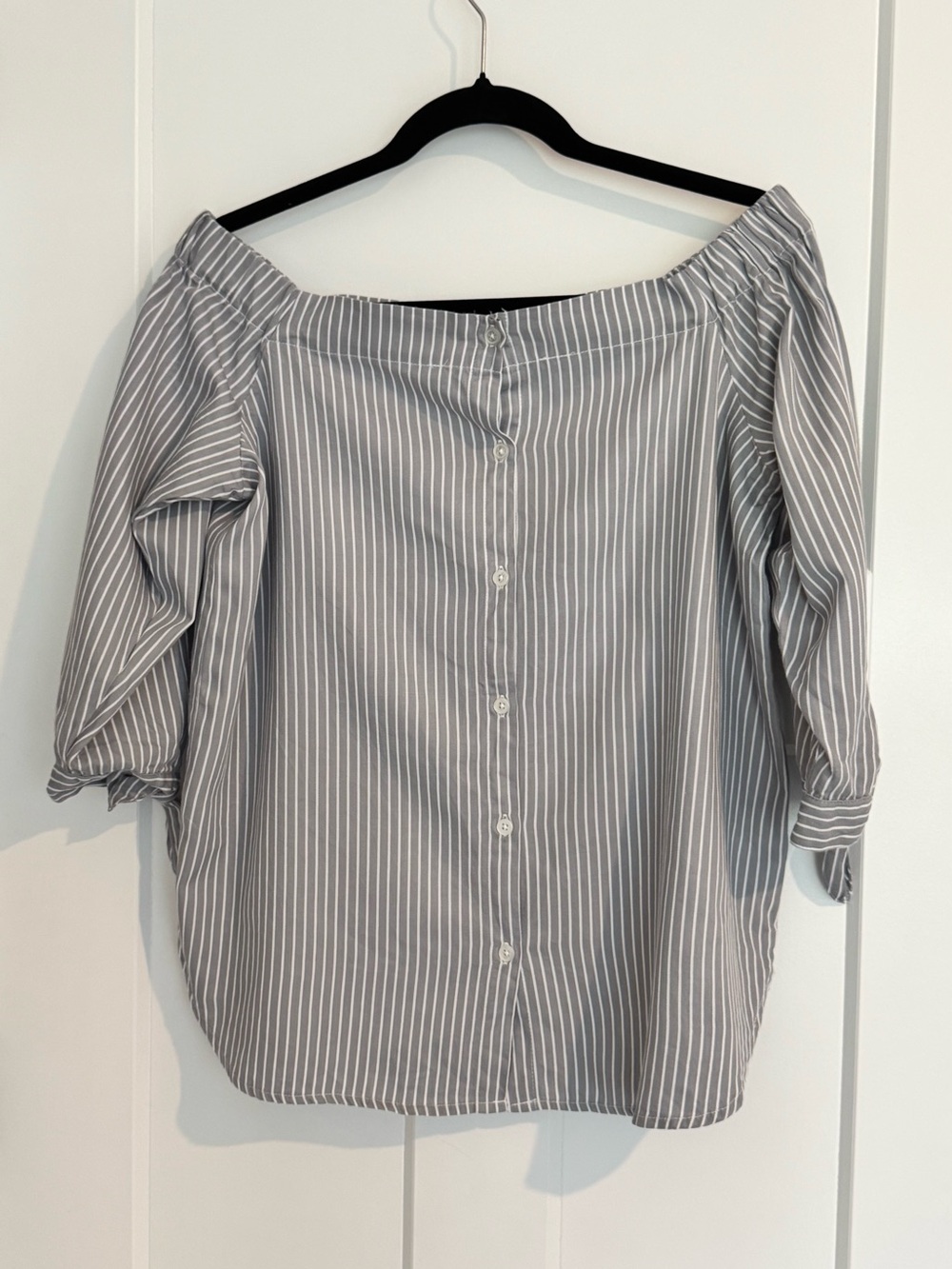 Clemson Tigers Gameday Couture Off Shoulder Striped Top M Gray White Cotton - Picture 4 of 10